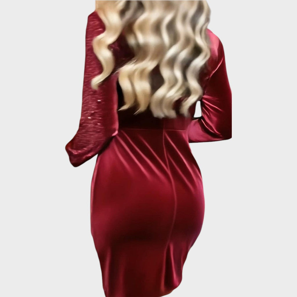 BRIGITTE™|ELEGANT DRAPED DRESS