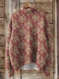 ROSE™|RETRO ROSE PRINT TURTLENECK