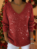 VIANA™|FESTIVE V NECK JUMPER