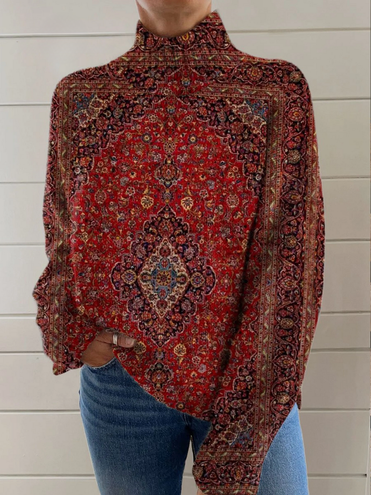 LYDIA™|VINTAGE ART PRINT PULLOVER