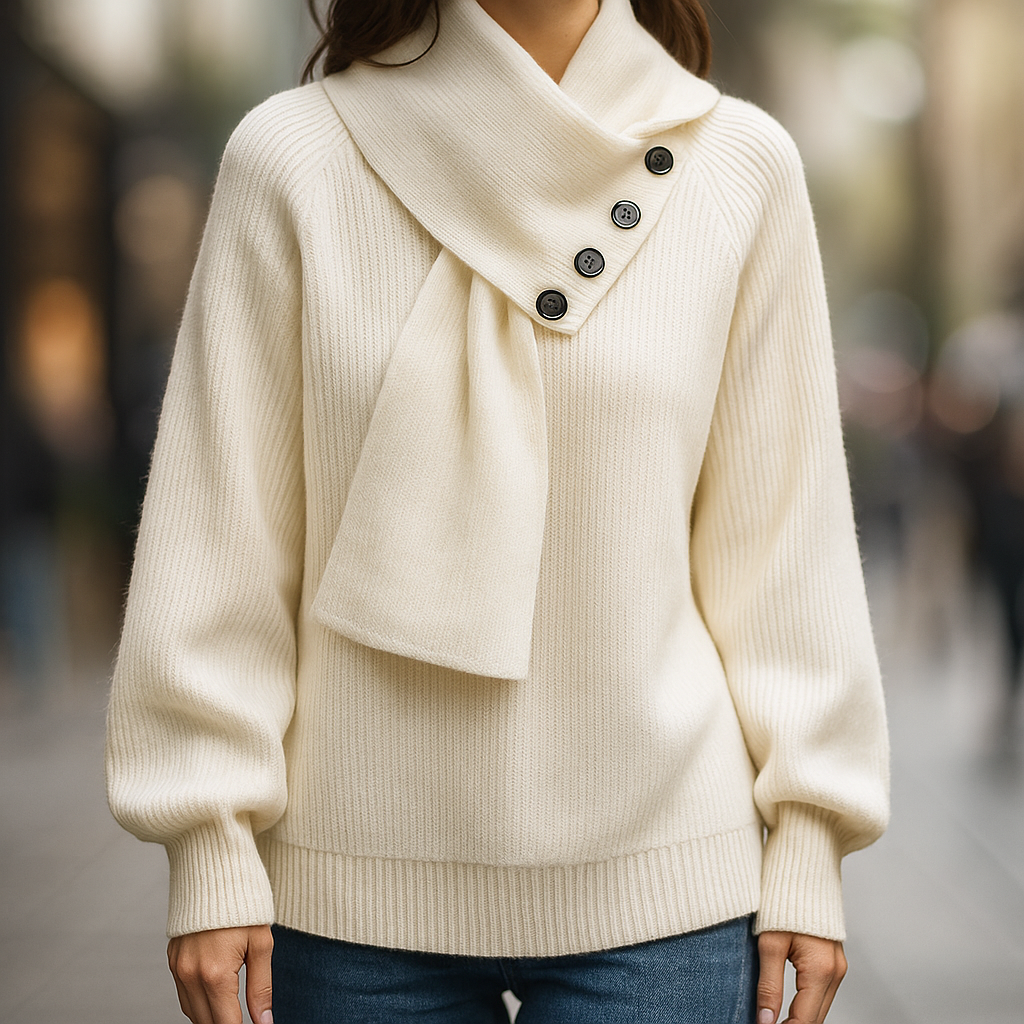 STELLA™ | SCARF NECK SWEATER