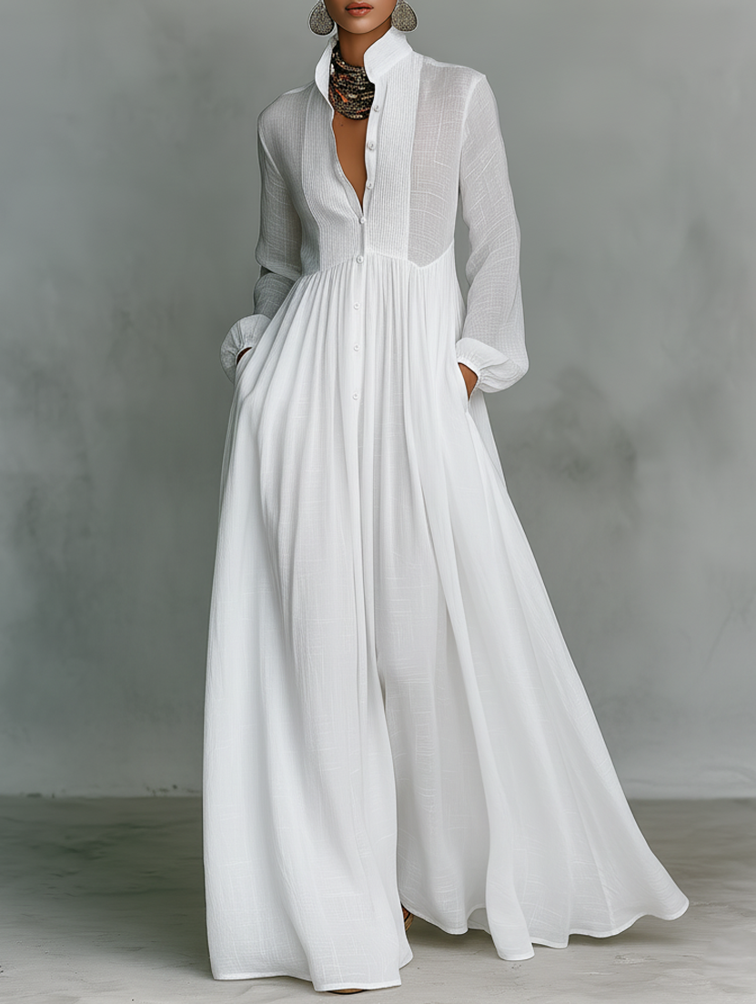 ROWENA™|MINIMALIST PATCHWORK MAXI DRESS
