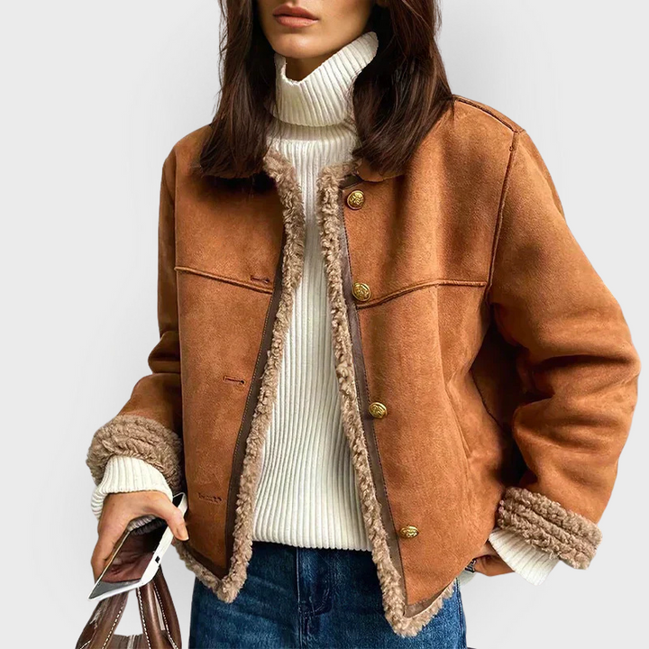 OLIVIA™|Giacca Marrone Calda in Pelle