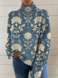 ANGELA™|TIMELESS FLORAL TURTLENECK