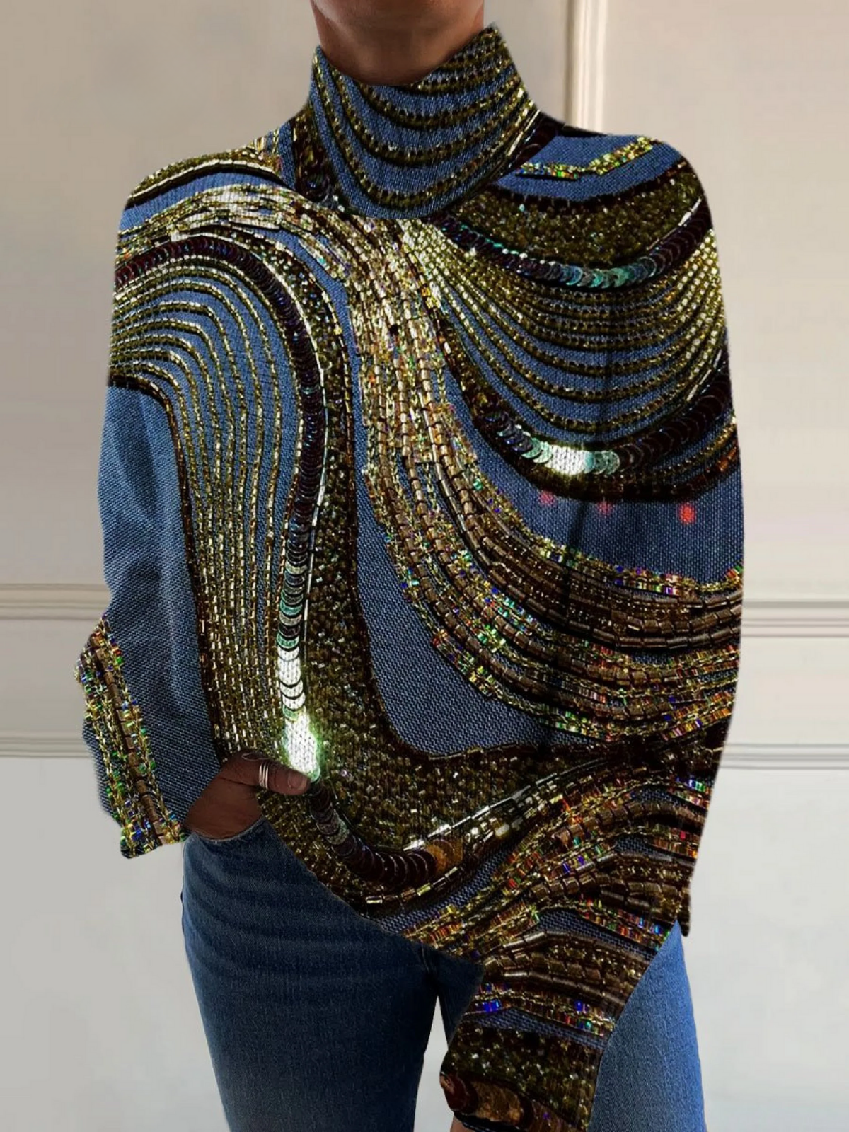 CHLOE™|FESTIVE TURTLENECK SWEATER