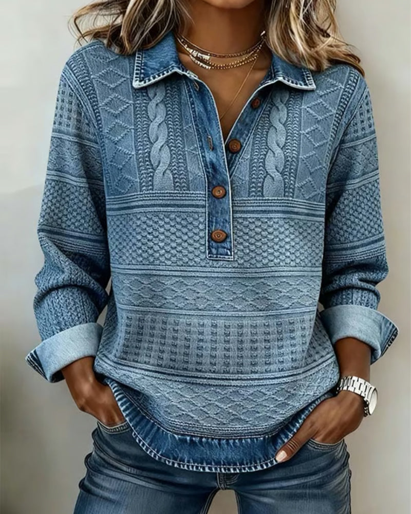 ELSIE™|TEXTURED BUTTON SWEATER
