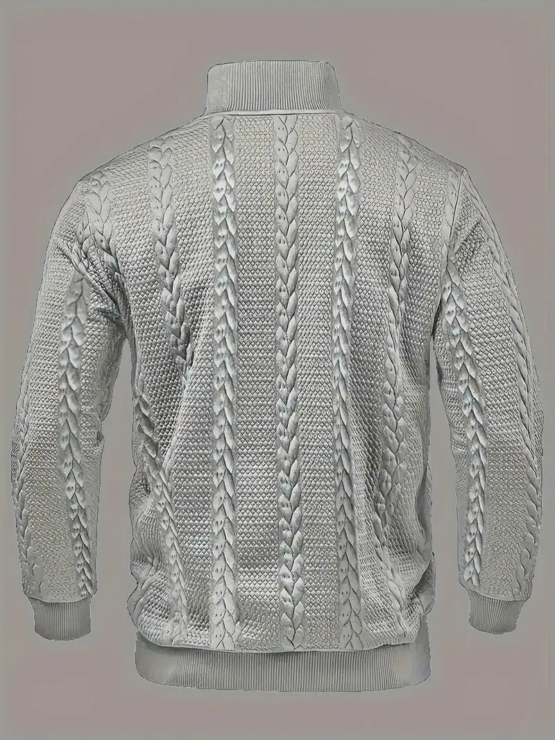 FRANKIE™|STRIPED HENLEY SWEATER