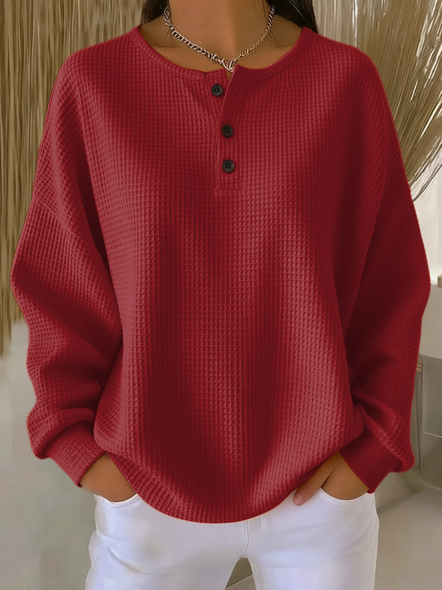 VENICE™|COZY HENLEY SWEATSHIRT