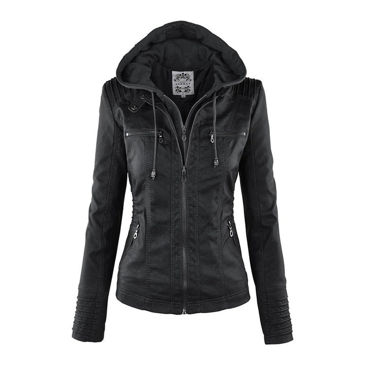 MEGAN™|Giacca di pelle alla moda con cappuccio