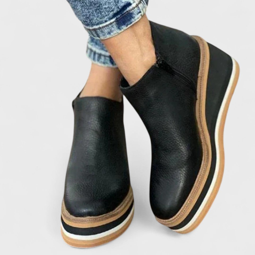 TRIXIE™|PLATFORM SLIP-ON ANKLE BOOTS