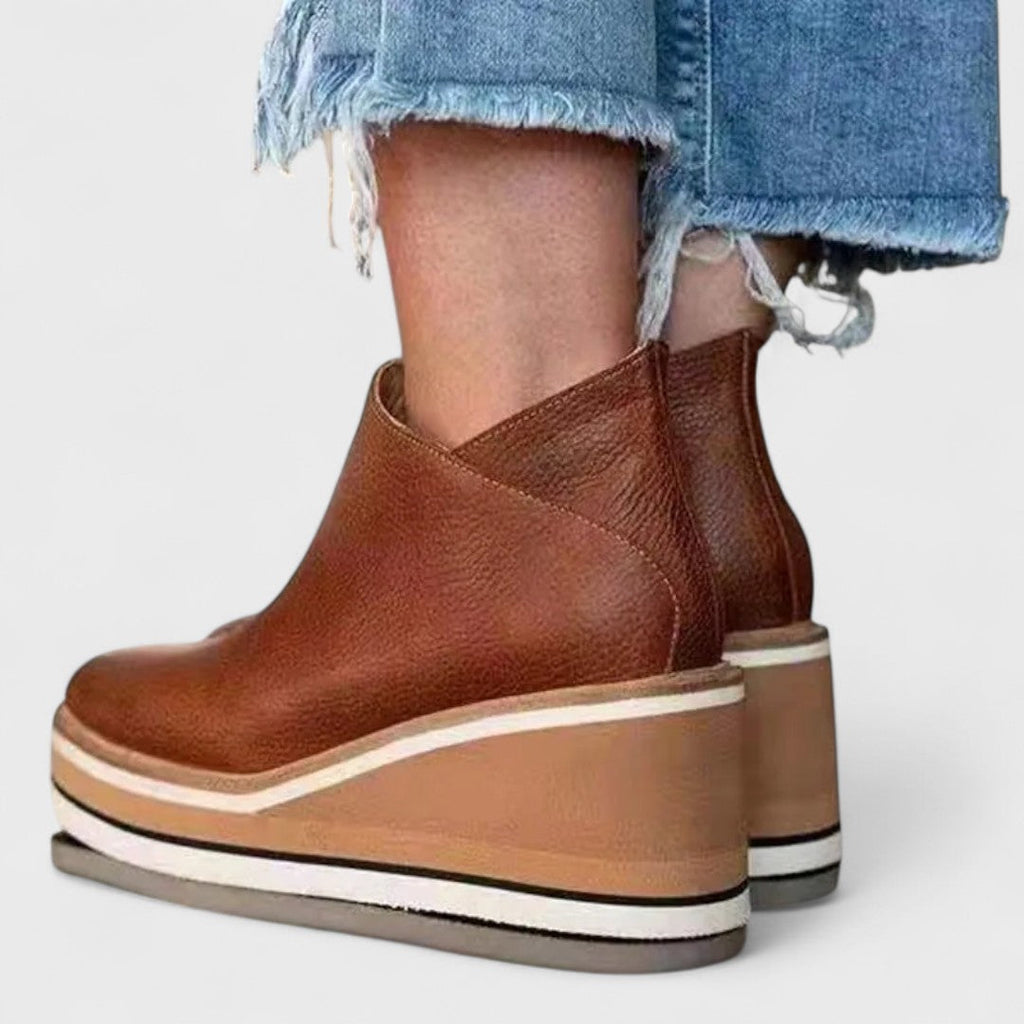 TRIXIE™|PLATFORM SLIP-ON ANKLE BOOTS