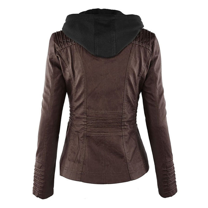 MEGAN™|Giacca di pelle alla moda con cappuccio