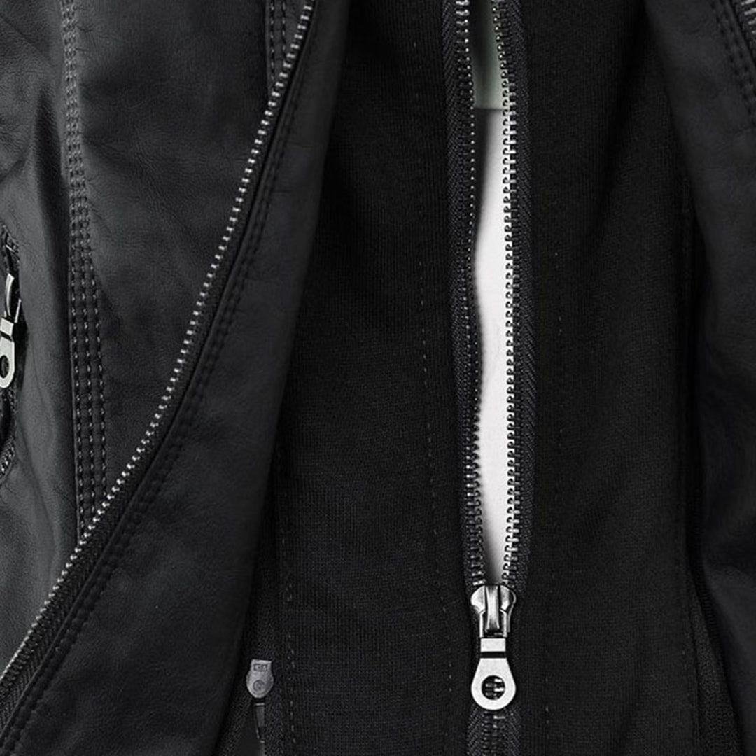 MEGAN™|Giacca di pelle alla moda con cappuccio