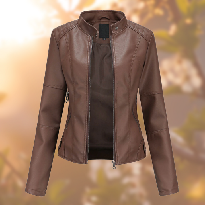 AMELIA™|Giacca in pelle stile moderno