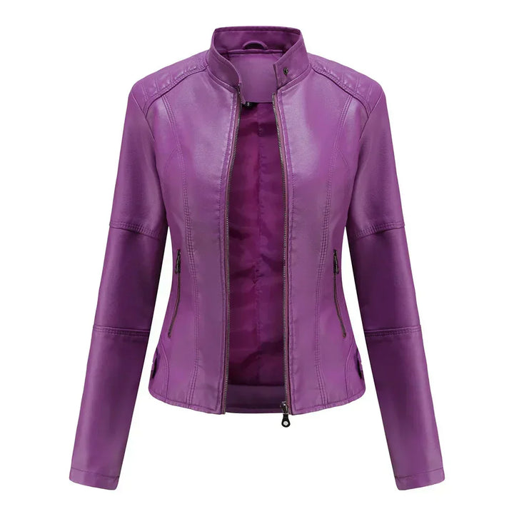 EVELYN™|Giacca in pelle liscia minimalista