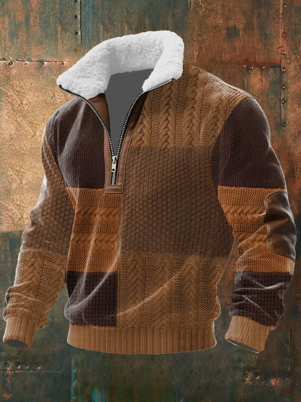 MARCUS™|ZIP-UP SWEATER WITH A HIGH COLLAR