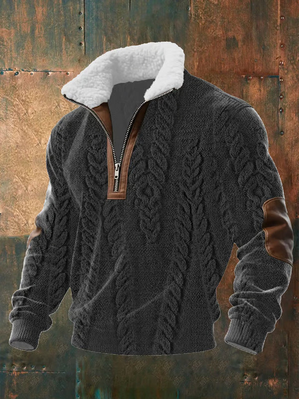 MICHAEL™|ZIP-UP SWEATER WITH A HIGH COLLAR