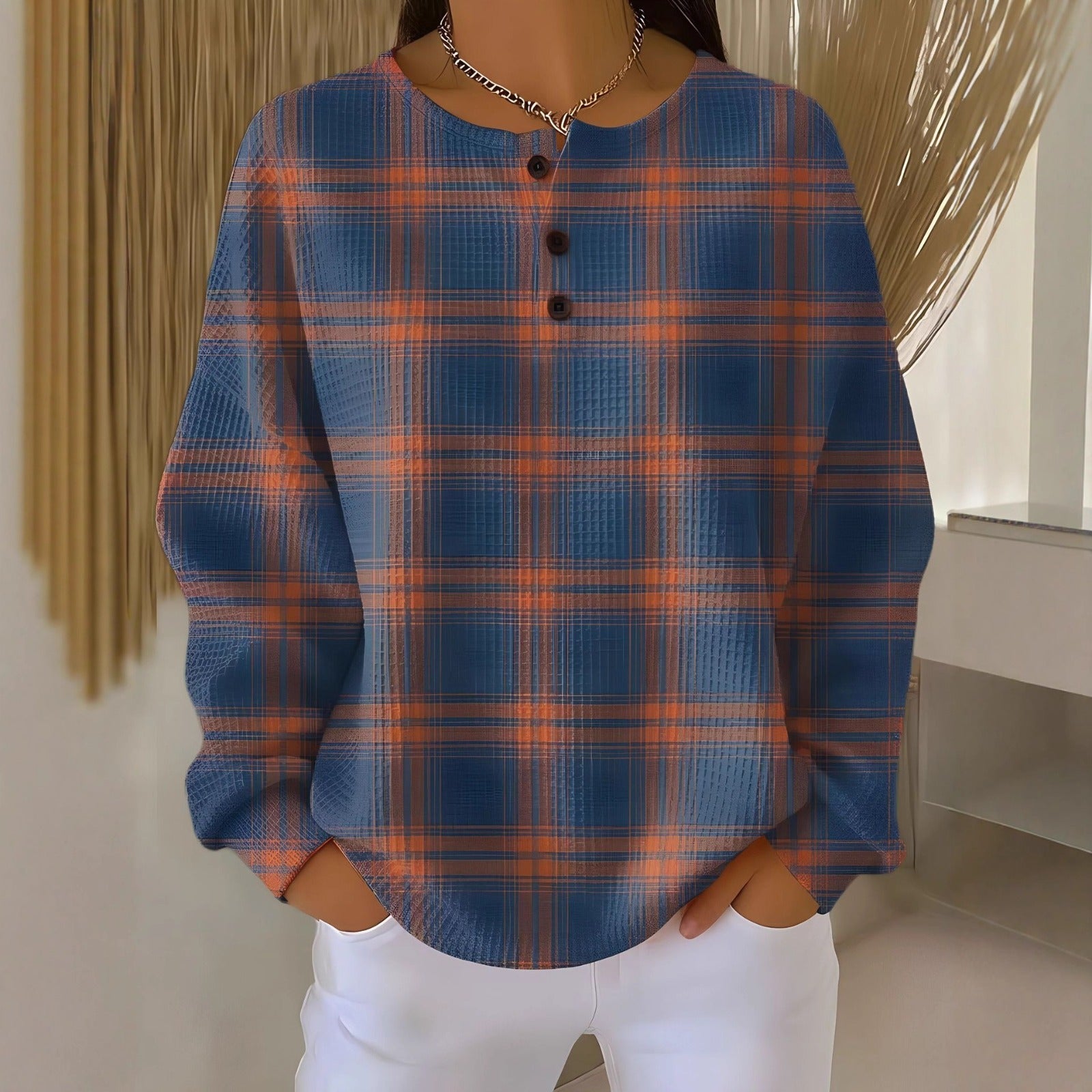 VERONICA™ | COZY HENLEY SWEATSHIRT