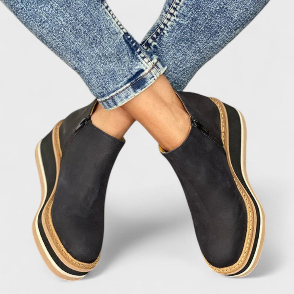 TRIXIE™|PLATFORM SLIP-ON ANKLE BOOTS