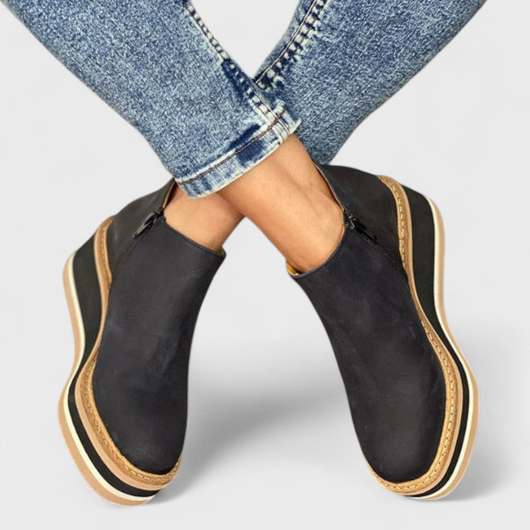 TRIXIE™|PLATFORM SLIP-ON ANKLE BOOTS