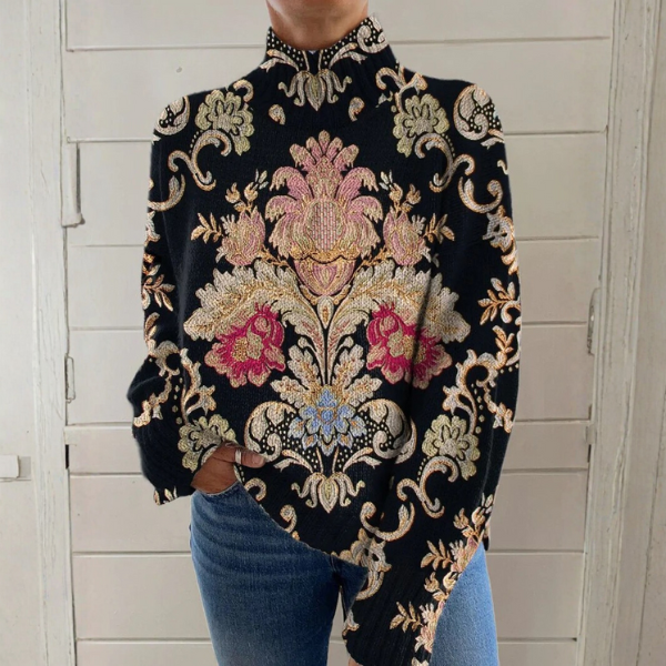 PHOEBE™|VINTAGE FLORAL SWEATER