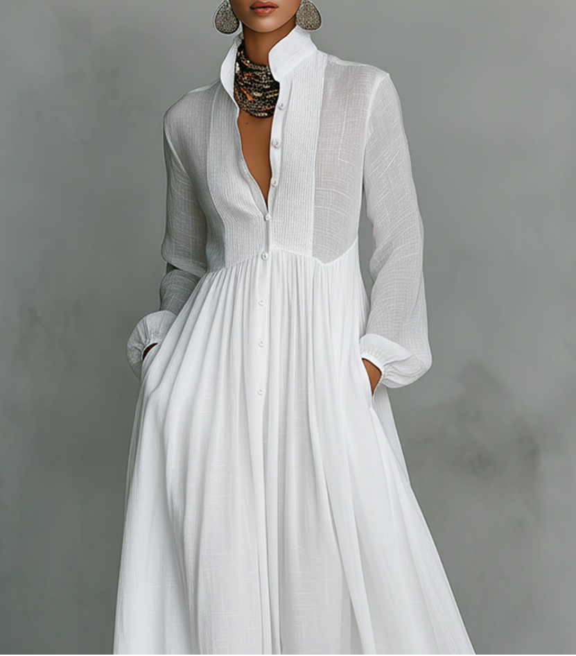 ROWENA™|MINIMALIST PATCHWORK MAXI DRESS