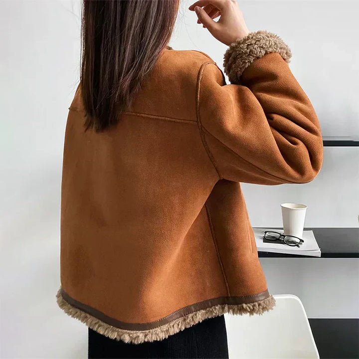 OLIVIA™|Giacca Marrone Calda in Pelle