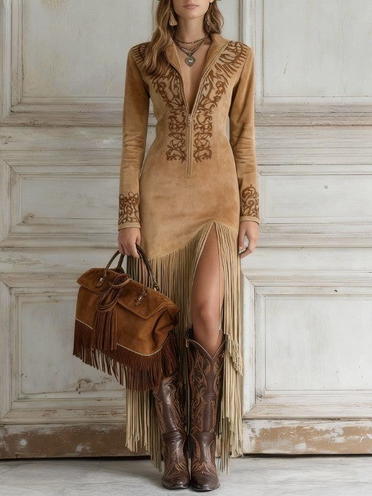 CAROLE™|WESTERN MAXI DRESS