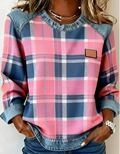 AVERY™|ELEGANT PINK PATCHWORK TOP